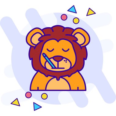 Çizgi film aslanının vektör çizimi