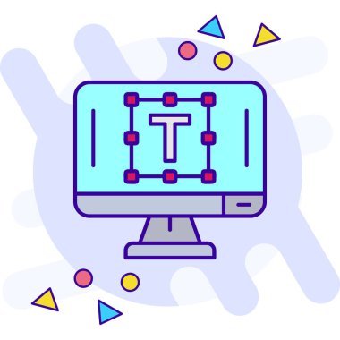 Bilgisayar ekranı. Web basit simgesi, illüstrasyon