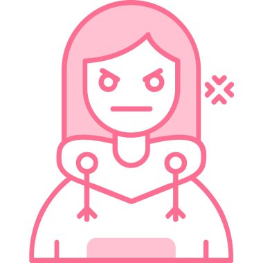 Çapraz kolları ve yüz ifadesi olan kızgın bir kız.