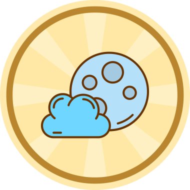 Bir bulutun karikatür simgesinin vektör çizimi