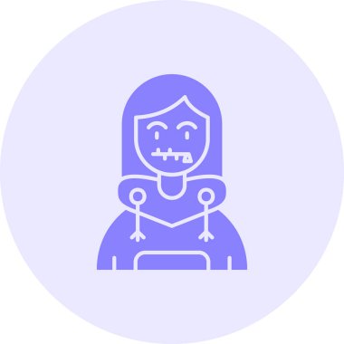 Kızım. Web simgesi basit illüstrasyon