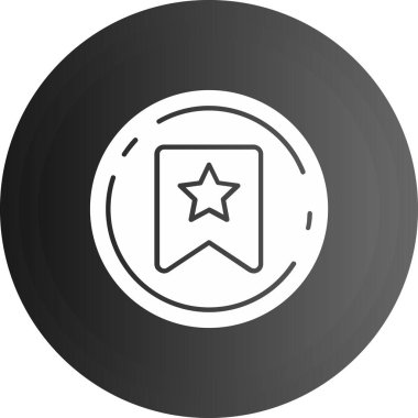 Çemberdeki yıldız simgesi, basit vektör illüstrasyonu