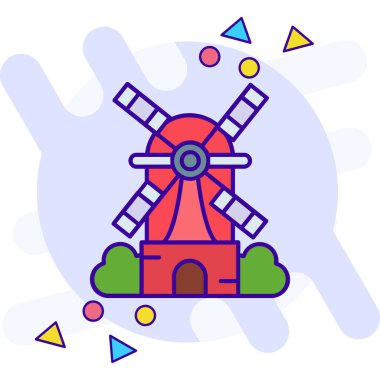 Yel değirmeni Web simgesi basit illüstrasyon