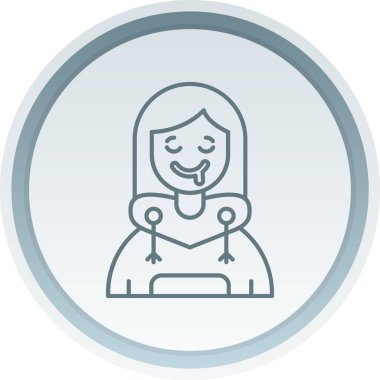 Emziği olan sevimli bir kadının vektör çizimi