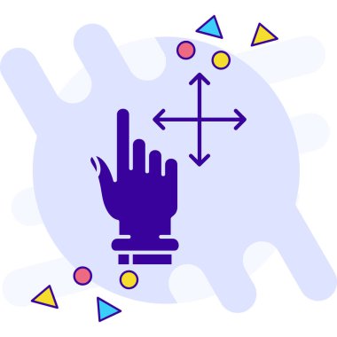 parmak işaret eden el simgesi ile doldurulmuş dış hat biçimi