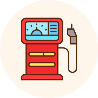 Gaz ısıtıcısı simgesinin dış hat biçiminde vektör illüstrasyonu