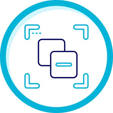 Mavi çizgi yuvarlak çerçeve simgesi beyaz arkaplanda izole edildi. vektör illüstrasyonu