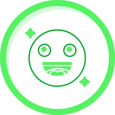 Bir gülümsemenin şirin yüz simgesinin vektör çizimi