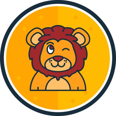 Aslan çizgi film tasarımı, vektör illüstrasyon hayvanat bahçesi hayvan doğası grafiği