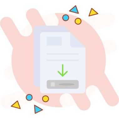 Bir belge ikonu ile el. vektör illüstrasyonu