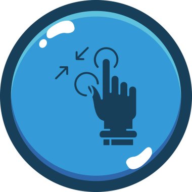 elele tutuşan yuvarlak simge, ana hatlı vektör çizimi