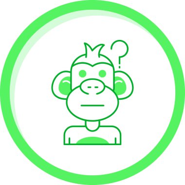 maymun başı simgesi, vektör illüstrasyonu