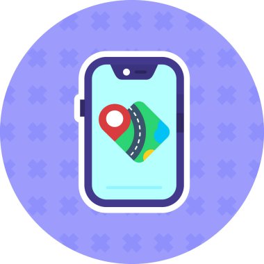 gps navigasyon konumu simgesi düz biçimli