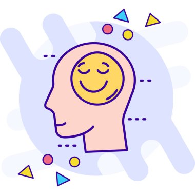 Mutlu baş simgesi tasarım vektörü