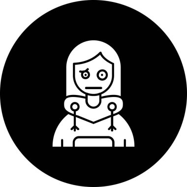 Maskeli bir kızın vektör çizimi