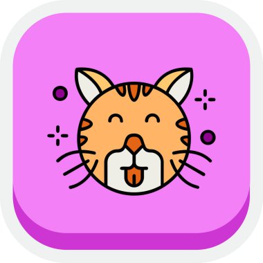 Şirin kedi yüzlü ve gülümseyen