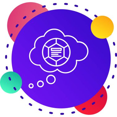 Beyaz arkaplanda izole edilmiş renkli Cloud simgesi. Kademeli rastgele dinamik şekiller. Vektör İllüstrasyonu.