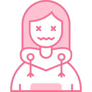 Cadılar Bayramı ikonu kız vektör illüstrasyonu