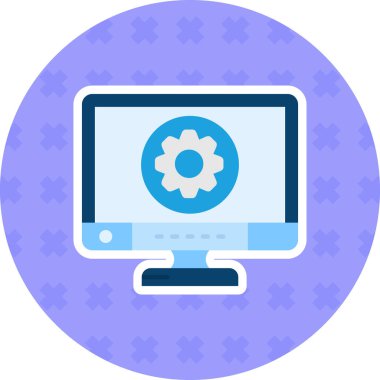 Bilgisayar. Web simgesi basit illüstrasyon