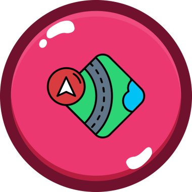 Kırmızı ve yeşil bir araba simgesinin vektör çizimi