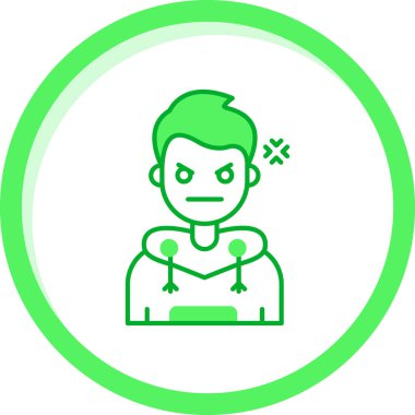 Yeşil ve beyaz bir ikonun vektör illüstrasyonu