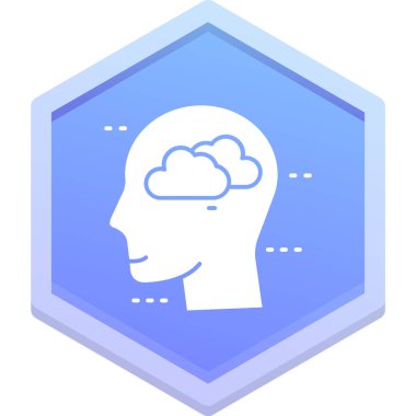 Düşünen baş simge vektör çizimi