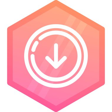 güzel indirme düğmesi vektör çizgisi simgesi