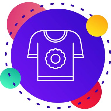 Renkli gömlek simgesi beyaz arkaplanda izole edildi. Değişken rastgele dinamik şekiller. vektör.