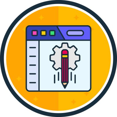 Kalem. Web simgesi basit illüstrasyon