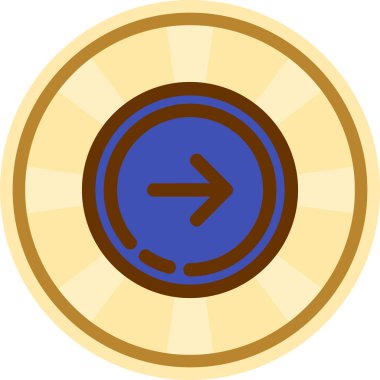 pusula yönü altın sikke simgesi - taslak biçimi