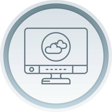 Bulut hesaplama simgesi. İnce çizgi tasarımı. vektör illüstrasyonu.