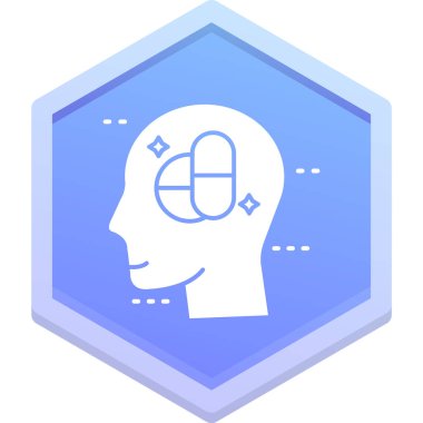 Beyin. Web simgesi basit illüstrasyon