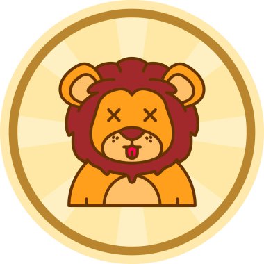 aslan karikatürü vektör çizimi grafik tasarımı