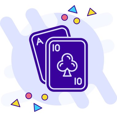 Poker kartları simgesi, basit tasarım