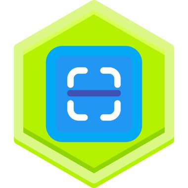 Mavi ve yeşil altıgen simgesinin vektör çizimi