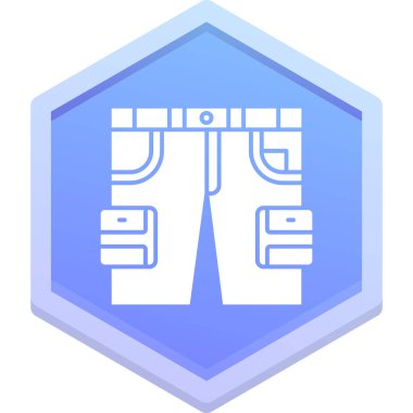 Mavi ve beyaz bir ikonun vektör illüstrasyonu