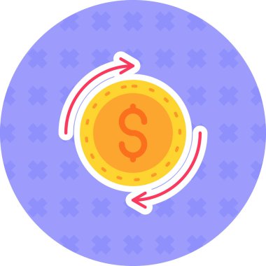 Dolar. Web simgesi basit illüstrasyon