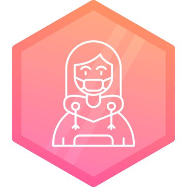 Kadın simgesinin vektör illüstrasyonu