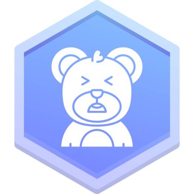 izometrik tarzda kızgın ayı simgesi.