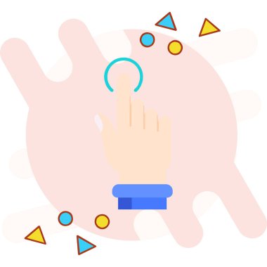 Parmak simgesi vektör illüstrasyonuyla el