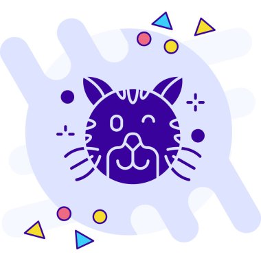 Kedi ikonu. vektör illüstrasyonu