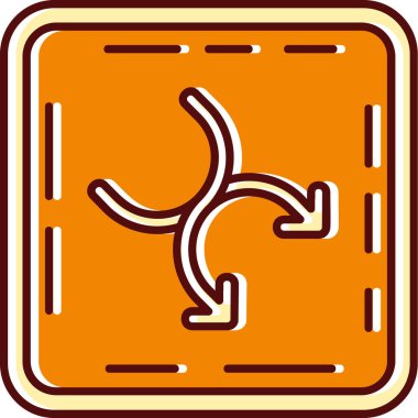 Bir yolun çizgi film çiziminin vektör çizimi