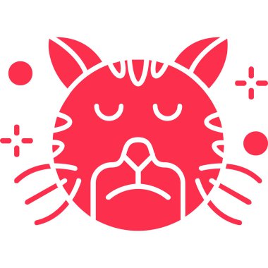 Taslak biçiminde sevimli kedi yüzü simgesi