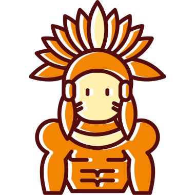 Amerikan yerlilerinin ana hatlarıyla doldurulmuş ikonu