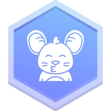 Çokgen düğmesini öp, basit vektör çizimi