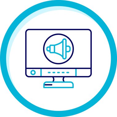 Ses İki renk dairesi mavi, basit vektör çizimi