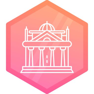 Pantheon Gradyan çokgeni, basit vektör illüstrasyonu