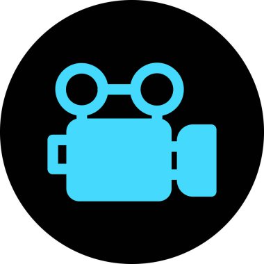 Video Neon siyah kabartma, basit vektör illüstrasyonu