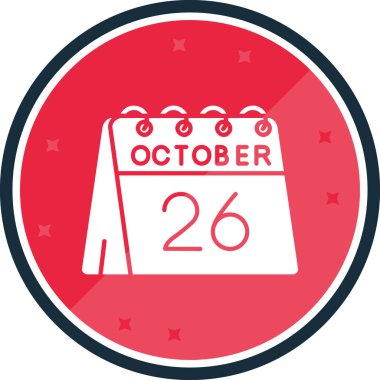 Ekim takvim simgesi rozet tasarımı, vektör, basit illüstrasyon.