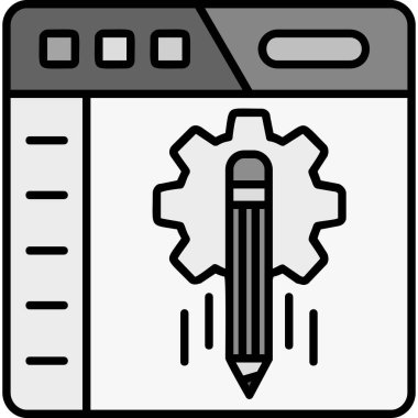İçerik yönetimi Gri doldurulmuş, basit vektör illüstrasyonu